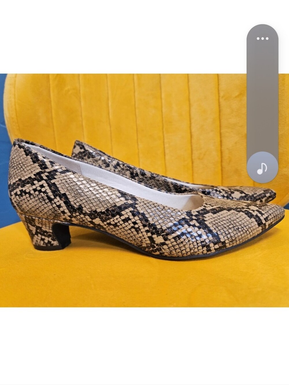 Lifestride Snake Print Block Heel Pumps - 7.5